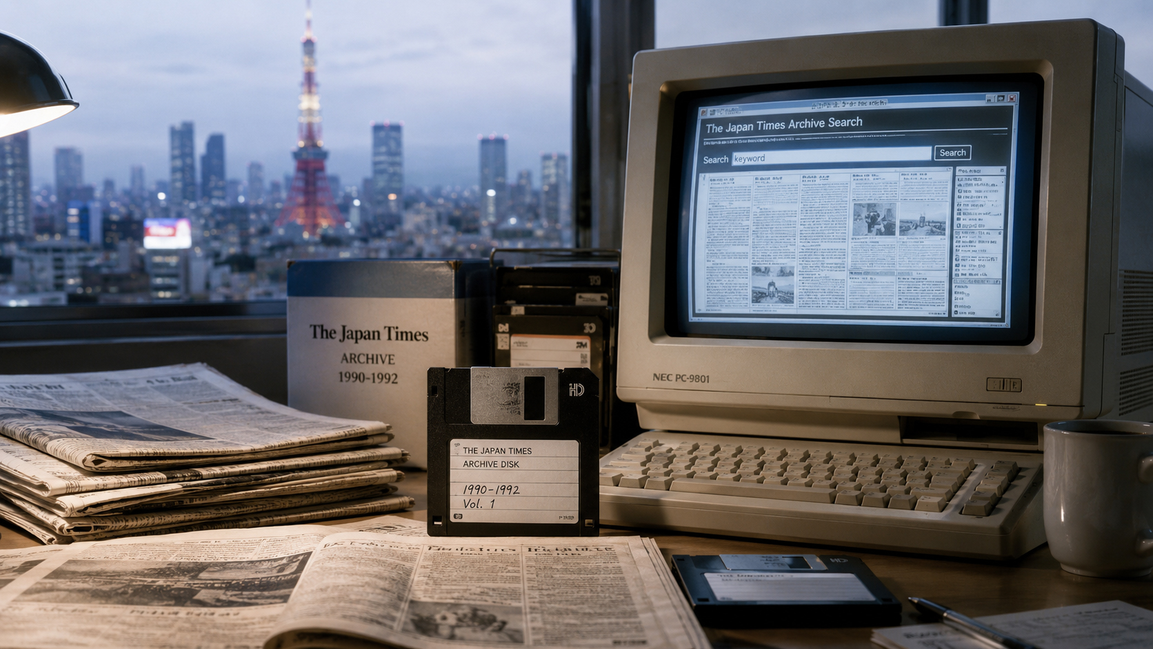 新聞とフロッピーを組み合わせた電子出版の記録